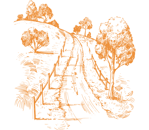Block print of road showing the path forward