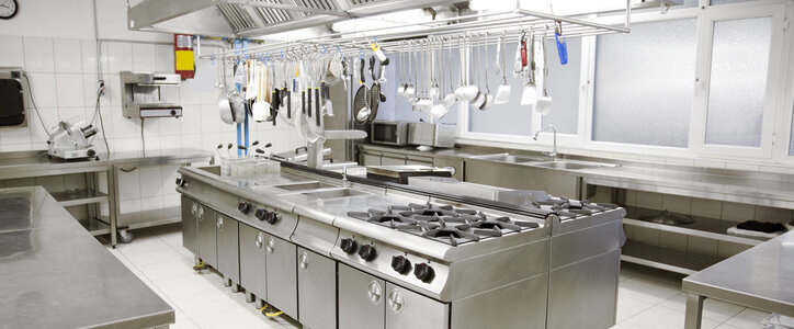 Empty kitchen workspace